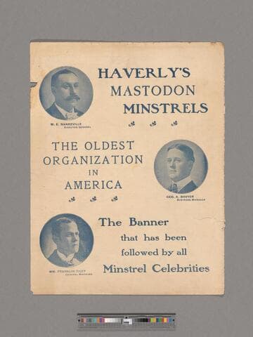 Haverly's Mastodon Minstrels : the oldest organization in America