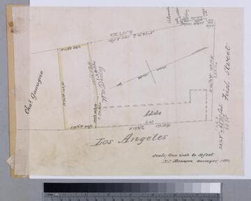 Plan of a lot on the East side of Los Angeles St