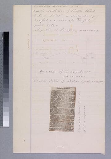 Cemetery Avenue - cross section of Cemetery Avenue - sketch map