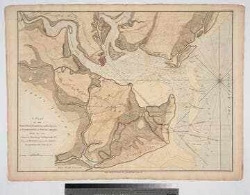 Plan of the Town, Bar, Harbour and Environs, of Charlestown in South Carolina, with all the Channels, Soundings, Sailing-marks &c. From the Surveys made in the Colony Engraved by William Faden, Charing Cross, 1780
