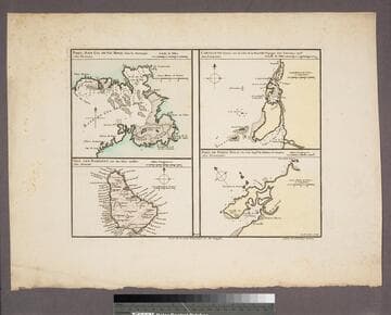 Port, Baye Cul de Sac Royal dans la Martinique. ; Isle des Barbades une des Isles Antilles. Aux Anglois ; Cartagenas Située sur la Côte de la Nouvelle Espagne dans l'Amerique Septle. ; Port de Porto Belo a la Côte Septle de l'Isthme de Panama. Aux Espanols
