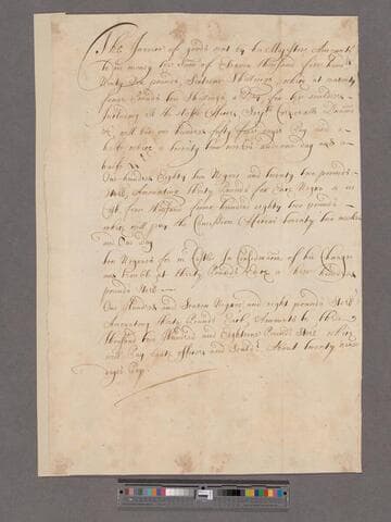 D'Oyley, Edward. Memorandum of the Devident [of his Majesty's funds.]