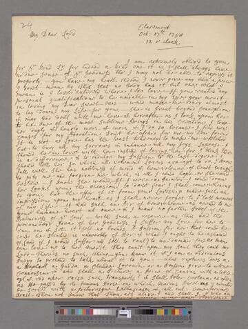 Monsey, Messenger. Letter to George Lyttelton, 1st Baron Lyttelton of Frankley