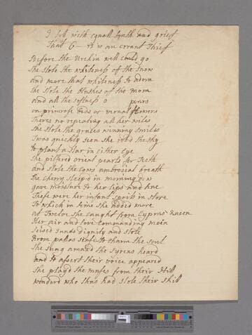 [Unknown author]. I tell with equall truth and grief that G---rs is an errant thief: [a poem]