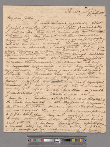 Opie, Amelia (Alderson).  Letter to James Alderson