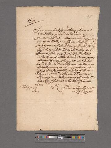 Prescott, Lew. Letter to William Blathwayt