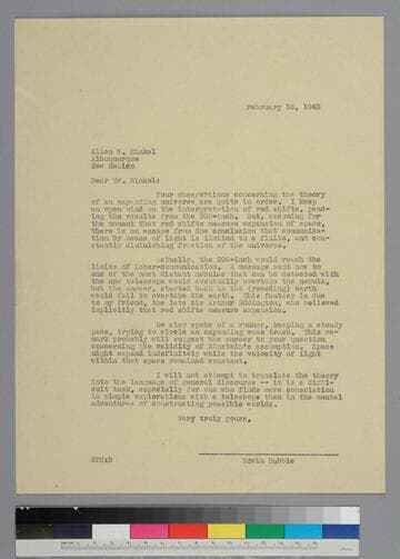 EPH writes to Allen Hinkel