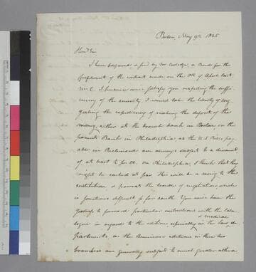 William Hilliard, Cummings, Hilliard & Co., Boston, letter to Thomas Jefferson
