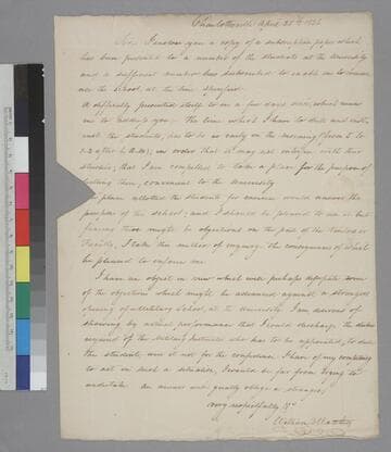 William Matthews, Charlottesville, letter to Thomas Jefferson, Monticello