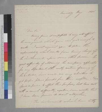 Charles Bonnycastle, University, letter to Thomas Jefferson