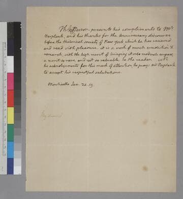 Thomas Jefferson, Monticello, letter to Gulian C. Verplanck