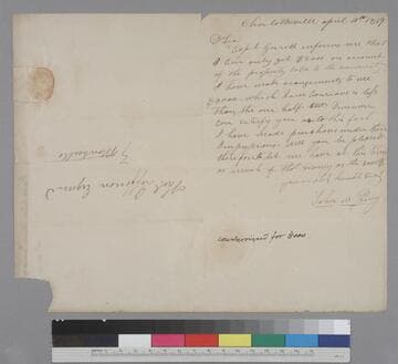 John M. Perry, Charlottesville, letter to Thomas Jefferson, Monticello