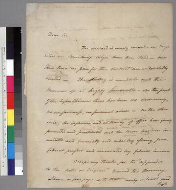 Aaron Burr letter to Thomas Jefferson