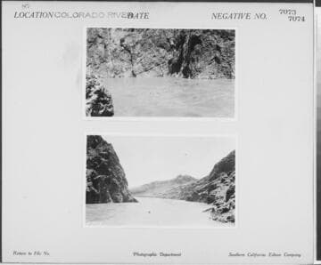 Colorado River - View of steep canyon wall from as seen from river