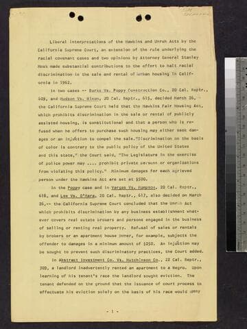 Speech? untitled but beginning "Liberal interpretations of the Hawkins"