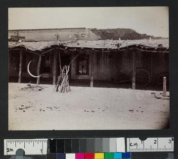 Adobe structure in unidentified town or settlement