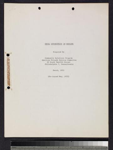 Equal Opportunity in Housing