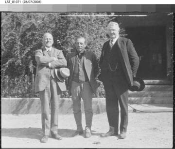 Harry Chandler with Moses Sherman and Juan Jesus Lopez
