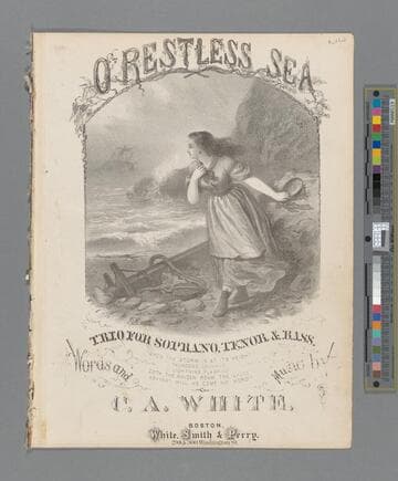 O, restless sea : trio for soprano, tenor & bass / words and music by C. A. White   arranged by Wm. Gooch