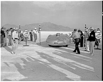 John Cobb, land speed record, Bonneville Salt Flats, Utah. 1939