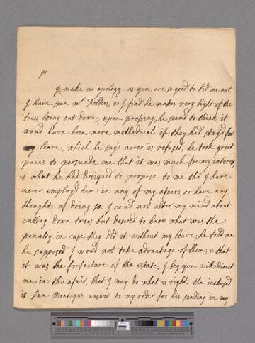 Montagu, M. Letter to [unknown addressee]