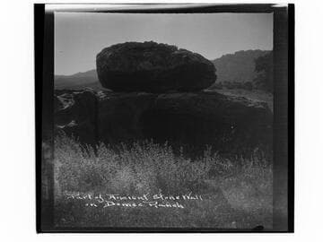 Part of ancient stone wall at Domec Ranch