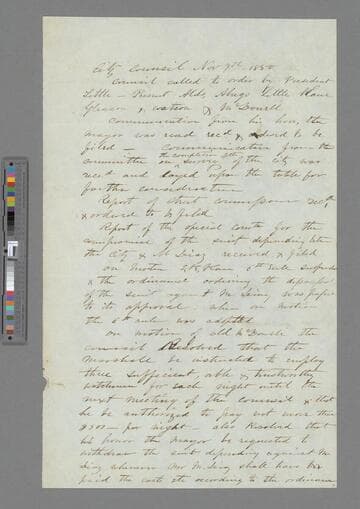 City Counsil Nov 7th 1850