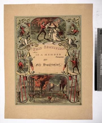 This certifies that ... is a member of ... Company; No. ... Fire Department