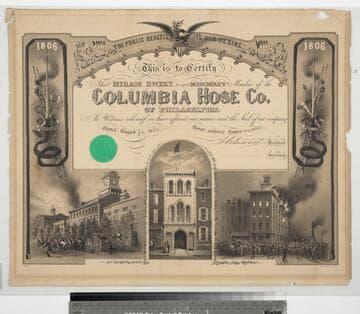 This is to certify that Hiram Sweet is an honorary member of the Columbia Hose Co. of Philadelphia