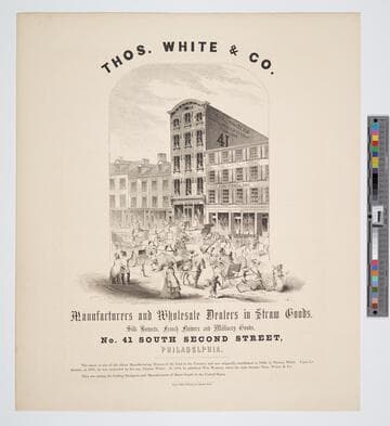 Thos. White & Co. : Manufacturers and wholesale dealers in straw  goods, silk bonnets, french flowers and millinery goods, no. 41 South Second Street, Philadelphia