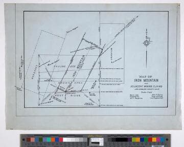 Map of Iron Mountain and adjacent mining claims Los Angeles County Calif