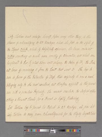 Pitt, Hester (Grenville), Countess of Chatham & suo jure Baroness Chatham. Letter to Elizabeth (Robinson) Montagu