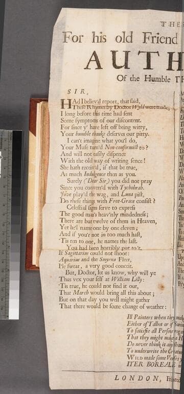 These for his old friend Doctor Wild authour of the Humble thanks, &c