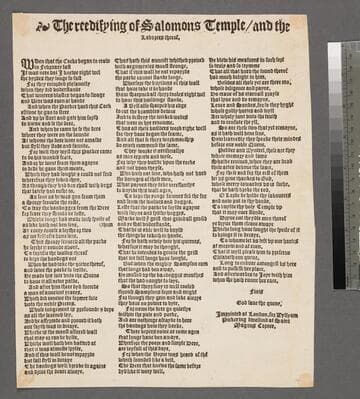 The reedifying of Salomons temple, and the laborers therof