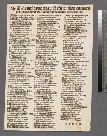 A complaynt agaynst the wicked enemies of Christ in that they haue so tyrannusly handled the poore Chrystians