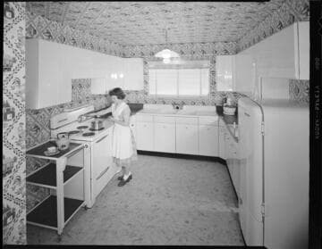 Residential kitchen with electric range