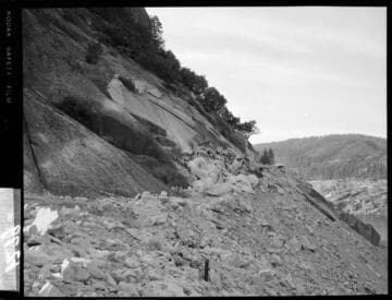 Big Creek - Mammoth Pool - View after shot of onion skin on damsite access road - West abutment
