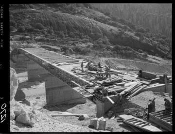 Big Creek - Mammoth Pool - Forming spillway bridge - from West abutment