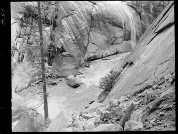 Big Creek - Mammoth Pool - View showing boulders in downstream toe of dam