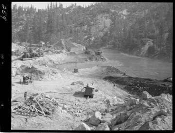 Big Creek - Mammoth Pool - Diversion channel viewed from cofferdam approach