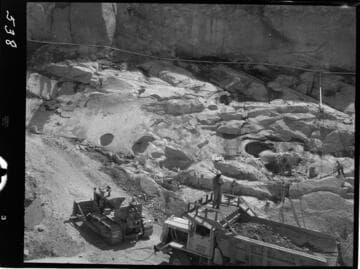 Big Creek - Mammoth Pool - Grout curtain drilling on East abutment of cutoff trench