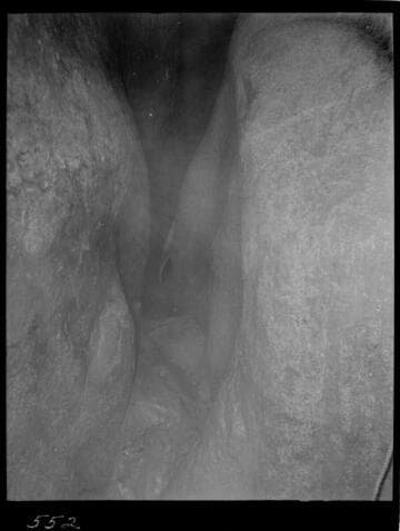 Big Creek - Mammoth Pool - General view of rock structure in bottom of cutoff trench
