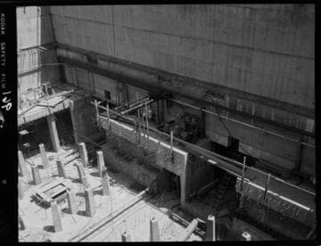 Big Creek - Mammoth Pool - Cooling piping installation at powerhouse