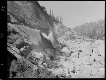 Big Creek - Mammoth Pool - Drilling on West Abutment of Dam looking North