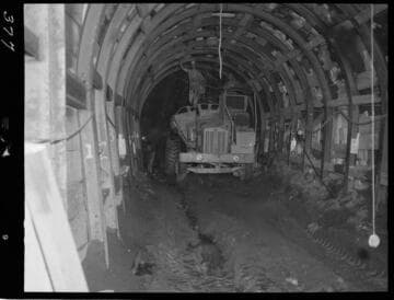 Big Creek - Mammoth Pool - Working in Power Tunnel at outlet portal
