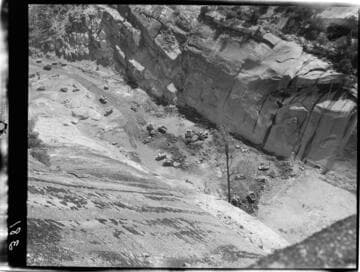 Big Creek - Mammoth Pool - Cutoff excavation viewed from west dome