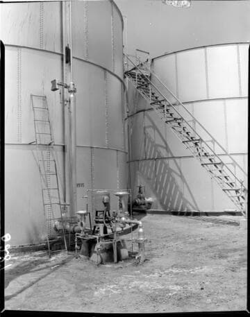 Above-ground storage tanks in oil field