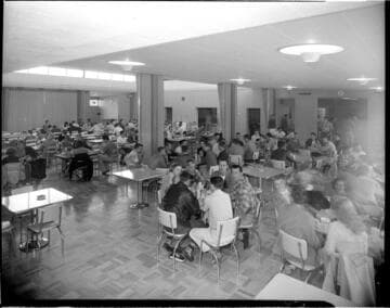 Students eating in lunch room