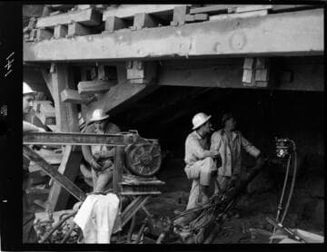 Big Creek - Mammoth Pool - Drilling for top deck of Jumbo diversion tunnel intake