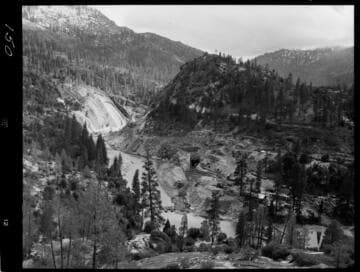 Big Creek - Mammoth Pool - General view showing diversion tunnel and damsite